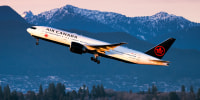 Air Canada Boeing 777 taking off from Vancouver International Airport