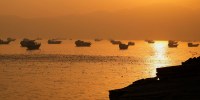 Vessels at the Strait of Hormuz, as seen from Musandam