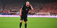 Erling Haaland of Norway celebrates after scoring his second goal to make it 3-1 in Monday's World Cup match against Senegal.