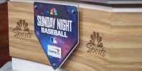 PHILADELPHIA, PENNSYLVANIA - APRIL 19: A general view of the NBC Sunday Night Baseball logo prior to the game between the Atlanta Braves and Philadelphia Phillies at Citizens Bank Park on April 19, 2026 in Philadelphia, Pennsylvania. The Braves defeated the Phillies 4-2. (Photo by Mitchell Leff/Getty Images)