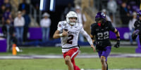 FORT WORTH, TX - NOVEMBER 29: Cincinnati Bearcats quarterback Brendan Sorsby (#2) runs up field during the college football game between the TCU Horned Frogs and Cincinnati Bearcats on November 29, 2025 at Amon G. Carter Stadium in Fort Worth, TX. (Photo by Matthew Visinsky/Icon Sportswire via Getty Images)
