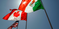 U.S., Canada and Mexico flags.