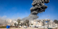 An Israeli strike on an industrial area in Gaza City on July 12, 2026.