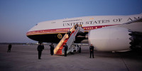 President Donald Trump arrives on Air Force One on July 1, 2026 at Joint Base Andrews, Md.