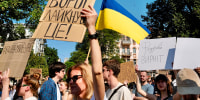 Protests over Ukraine's Defense Minister Mykhailo Fedorov. 