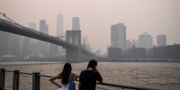 Smoke from wildfires in Canada.