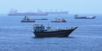 Commercial ships and oil tankers in Gulf of Oman ahead of Hormuz reopening