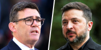 British Prime Minister Andy Burnham; Ukrainian President Volodymyr Zelenskyy