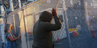 Protest and a vigil outside Delaney Hall after a detainee died in ICE custody in Newark, NJ