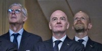 Gianni Infantino, Arsène Wenger and Mattias Grafström.