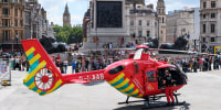 London Air Ambulance in Trafalgar Square, London
