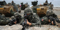 South Korean And U.S. Marines Hold Large-scale Amphibious Landing Exercise
