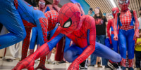 People dressed up as Spiderman.