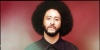 Colin Kaepernick looks at the camera.