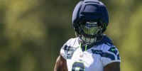 RENTON, WASHINGTON - JUNE 11: DeMarcus Lawrence #0 of the Seattle Seahawks looks on during practice at Virginia Mason Athletic Center on June 11, 2026 in Renton, Washington. (Photo by Jack Compton/Getty Images)