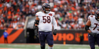 CINCINNATI, OH - NOVEMBER 02: Chicago Bears offensive tackle Darnell Wright (58) during the game against the Chicago Bears and the Cincinnati Bengals on November 2, 2025, at Paycor Stadium in Cincinnati, OH. (Photo by Ian Johnson/Icon Sportswire via Getty Images)