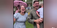 Neighborhood celebrates homecoming of National Guardsman after deployment