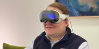 Todd Haselton using Apple Vision Pro.