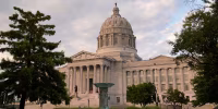 Clouds over Missouri's State Capitol.