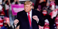 Donald Trump dances on stage