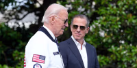 President Joe Biden walks with his son Hunter Biden at the White House on July 26, 2024.