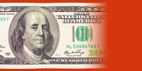 A $100 dollar bill disappearing into red