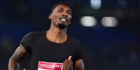 Fred Kerley competes in the men's 100m during the IAAF Wanda Diamond League: Golden Gala Pietro Mennea in Rome, Italy, in June 2025.
