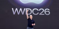 Apple CEO Tim Cook gestures the peace sign during his final Apple Worldwide Developers Conference in Cupertino, Calif., on June 8, 2026.