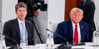 OpenAI CEO Sam Altman and President Donald Trump.
