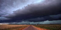 A thunderstorm moves toward Ballinger, Texas, in 2020.