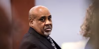 Duane Davis looks on during a break during closing arguments in his murder trial, related to the 1996 killing of rapper Tupac Shakur, at Clark County District Court at the Regional Justice Center in Las Vegas, Nevada.