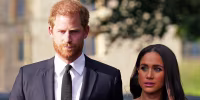 The Prince and Princess of Wales Accompanied By The Duke And Duchess Of Sussex Greet Wellwishers Outside Windsor Castle