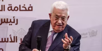Palestinian President Mahmoud Abbas speaks.