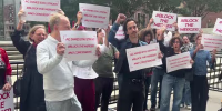 ‘Block the Merger’ push continues on Monday amid reported Paramount settlement with states.