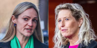 A split composite of Paige Cognetti and Jen Kiggans.