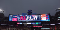 FOXBOROUGH, MASSACHUSETTS - SEPTEMBER 10: A new video board sits over the field during a game between the New England Patriots and the Philadelphia Eagles at Gillette Stadium on September 10, 2023 in Foxborough, Massachusetts. (Photo by Maddie Meyer/Getty Images)