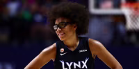 Sep 20, 2026; Uncasville, Connecticut, USA; Minnesota Lynx guard Olivia Miles (5) reacts against Connecticut Sun in the second half at Mohegan Sun Arena. Mandatory Credit: John Dufour-Imagn Images