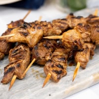 Try these barbecue pork skewers at your block party