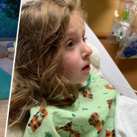 Annabelle Lisberg almost drowned while wearing a mermaid tail swimsuit and playing in a kiddie pool with her older sister, Ruby.