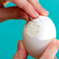 Peel hard boiled egg