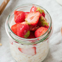 Overnight Oats With Strawberries In A Jar