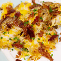 Dylan and Cal make loaded smashed potatoes as a football snack