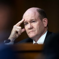 Senator Chris Coons during a Senate Judiciary Committee confirmation hearing for Ketanji Brown Jackson in Washington, D.C. on March 22.