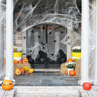 spooky web halloween door decoration