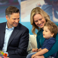 Richard and Mary Engel with son Henry on Oct. 3, 2018.