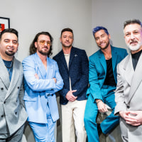 Chris Kirkpatrick, JC Chasez, Justin Timberlake, Lance Bass and Joey Fatone of NSYNC seen backstage during the 2023 Video Music Awards at Prudential Center on September 12, 2023 in Newark, New Jersey. 