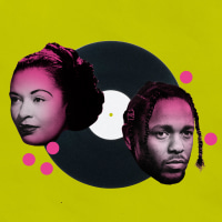 photo illustration of Billie Holiday and Kendrick Lamar