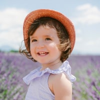 Happy toddler in France
