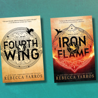 Book covers of "Fourth Wing" and "Iron Flame" by Rebecca Yarros.