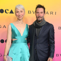 Alexandra Grant and Keanu Reeves attend MOCA Gala 2024 at The Geffen Contemporary at MOCA on April 13, 2024 in Los Angeles.